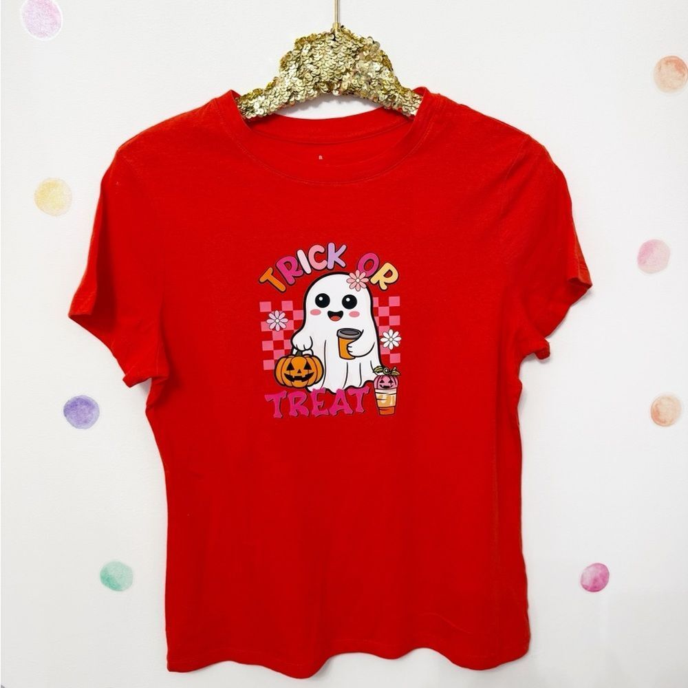 Dark Orange Trick or Treat Graphic T-Shirt